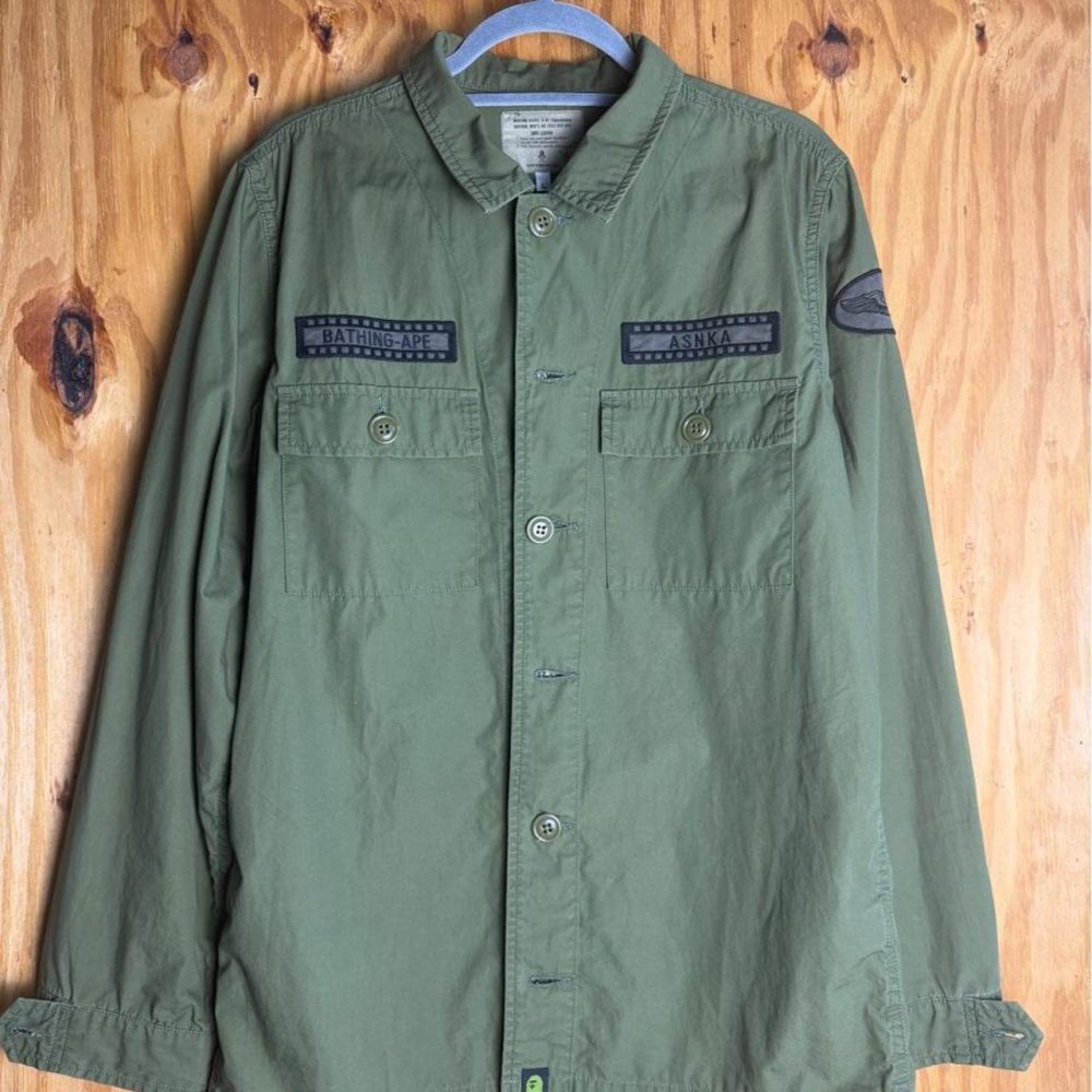 BAPE Maritime S-R Squadron Uniform Shirt Olive L
